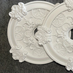 1pc PU Round Carved Lamp Holder Gypsum Ceiling Disc Shape Lamp Plate