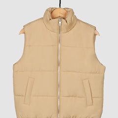 Solid Zip Up Vest Jacket for Fall & Winter