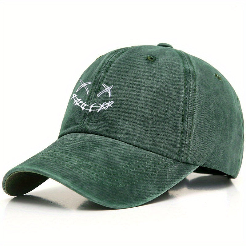 Ghost Face Ponytail Baseball Cap Embroidery Washed Distressed Dad Hats