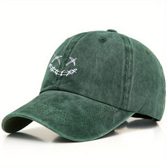 Ghost Face Ponytail Baseball Cap Embroidery Washed Distressed Dad Hats