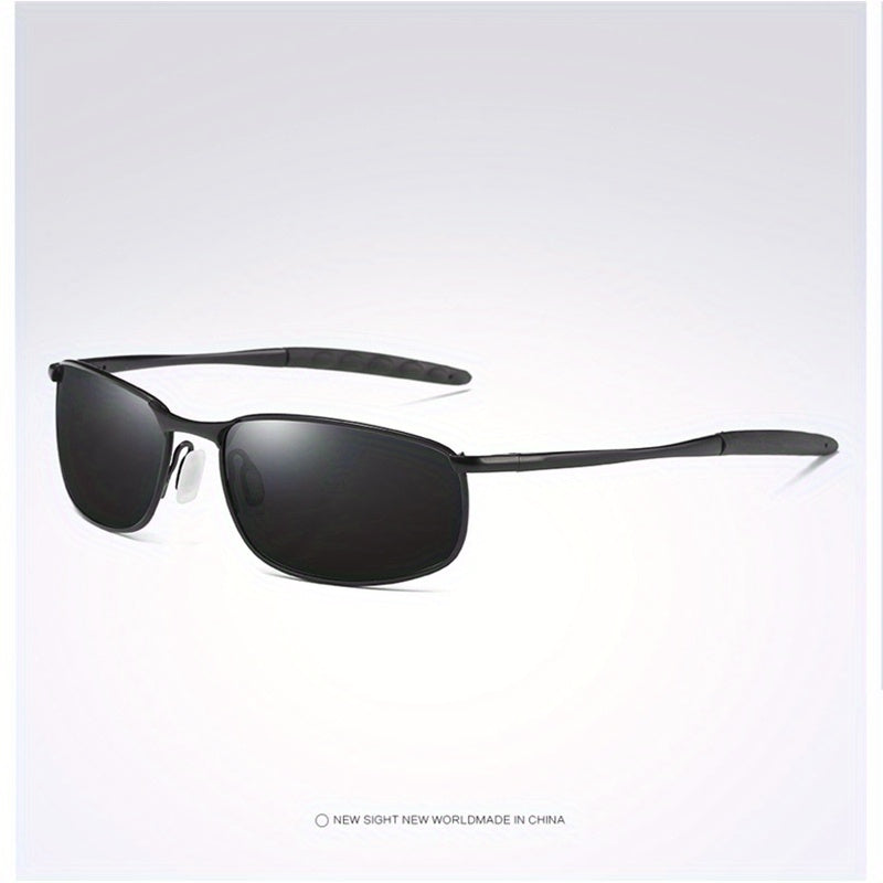 Men's Polarized Sunglasses Metal Frame HD Vision Car Driving Sun Glasses