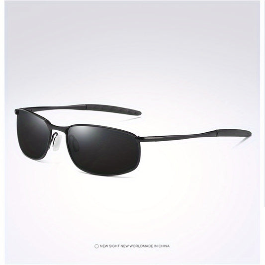 Men's Polarized Sunglasses Metal Frame HD Vision Car Driving Sun Glasses