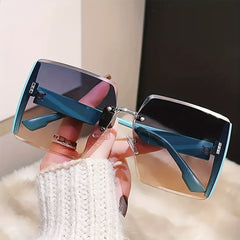 Women Gradient Square Sunglasses Oversized Beach Sunscreen Glasses
