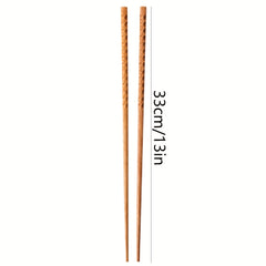 2pcs Long Oak Chopsticks Hot Pot Practical Household Cooking Flatware