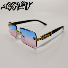 Rimless Square Gradient Sunglasses for Men and Women