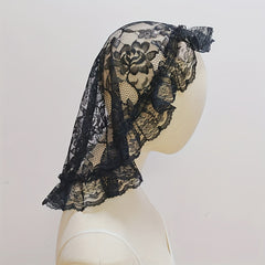 Vintage Lace Pleated Veil Headpiece European Retro Bridal Accessory