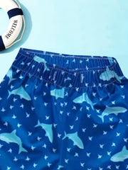 Boys Shark Swim Trunks for Beach Vacation