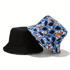 Cartoon Print Reversible Basin Hat for Women Men