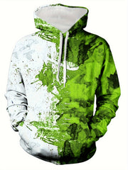 Men's Casual Block Pullover Hoodie with Kangaroo Pocket
