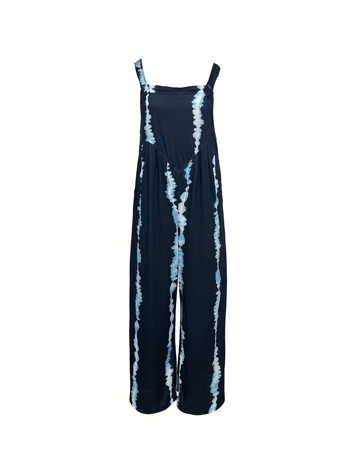 Tie Dye Wide Leg Jumpsuit With Pockets