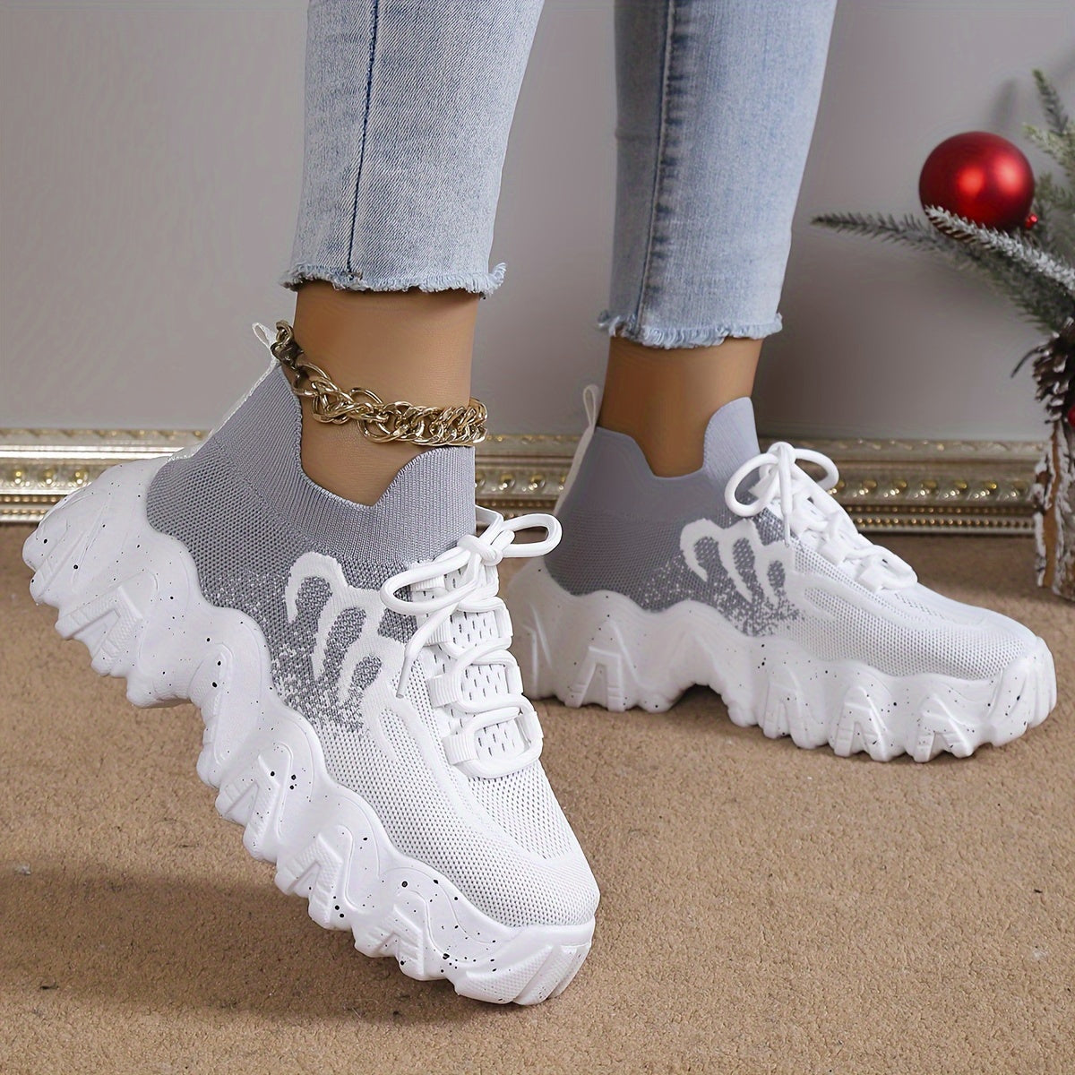 Mesh Breathable Chunky Sneakers Women's Running Shoes
