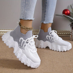 Mesh Breathable Chunky Sneakers Women's Running Shoes