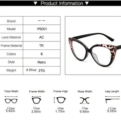 Computer Glasses Double Frame Light Blocking Round Eyewear Optical