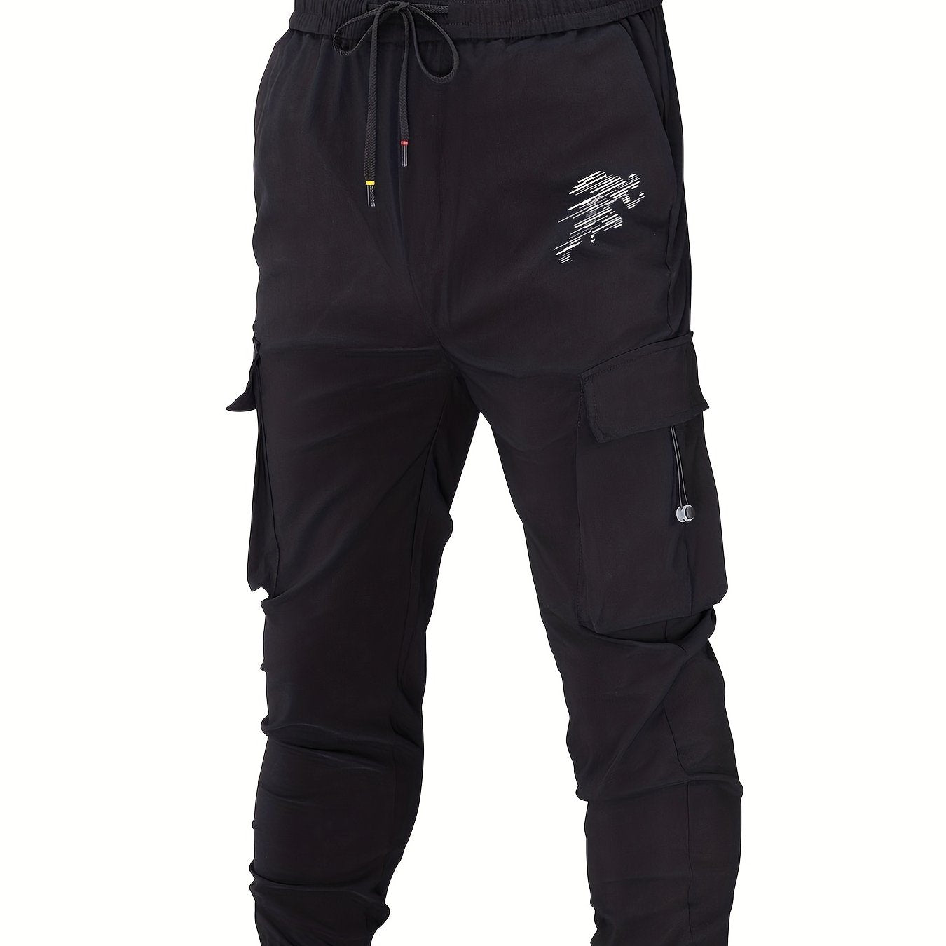 Leaf Pocket Cotton Cargo Pants Men's Casual Drawstring Cargo Joggers