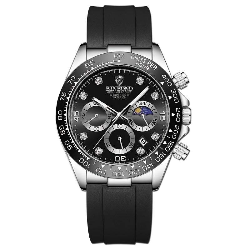 Multifunctional Sports Chronograph Quartz Watch Men's Waterproof Watch