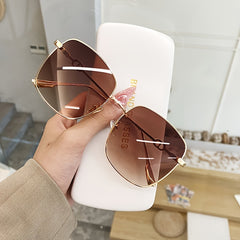 Large Square Frame Gradient Sunglasses Retro Glasses