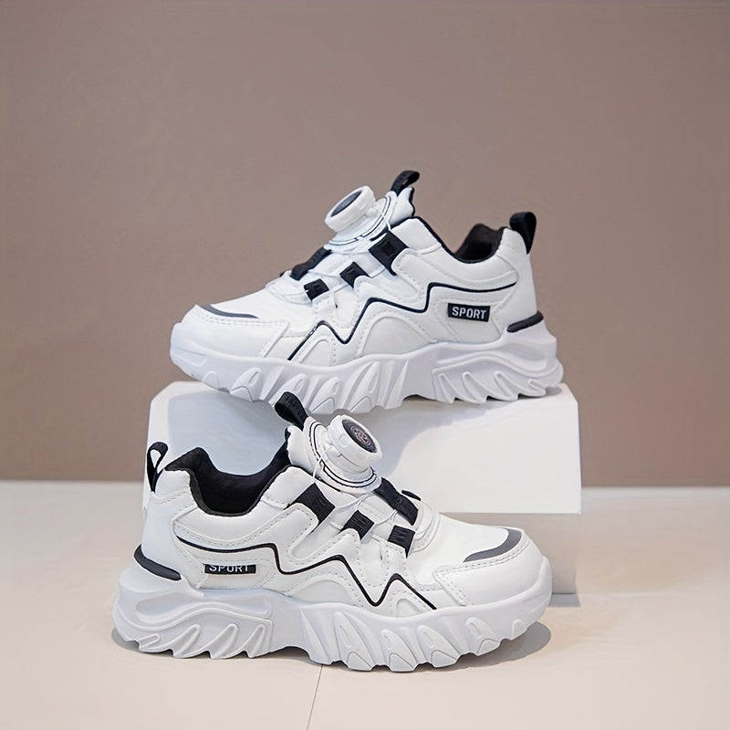 Girl's Chunky Shoes Rotating Buckle Non Slip Sneakers