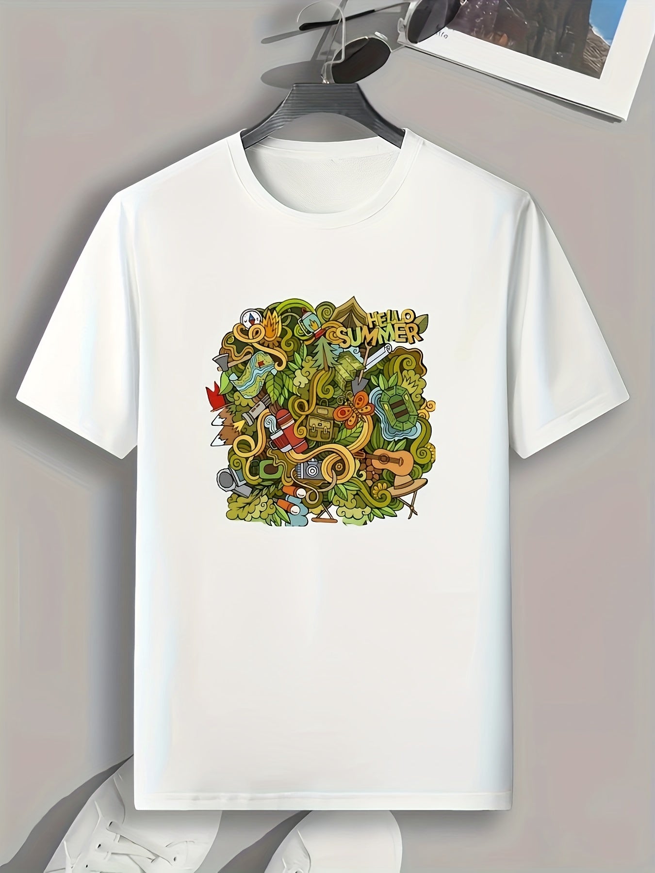 Summer Pattern Print Men's Comfy Sports Tee