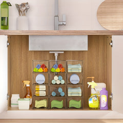 Clear Makeup Organizer Stackable Cosmetic Display Case Under Cabinet Organizers