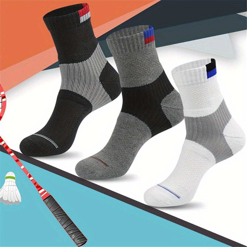 Men's Mid Crew Sport Socks Non Slip Shock Absorption Athletic Socks