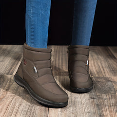 Women's Waterproof Snow Boots Fur Lined Zipper Lightweight Ankle Boots