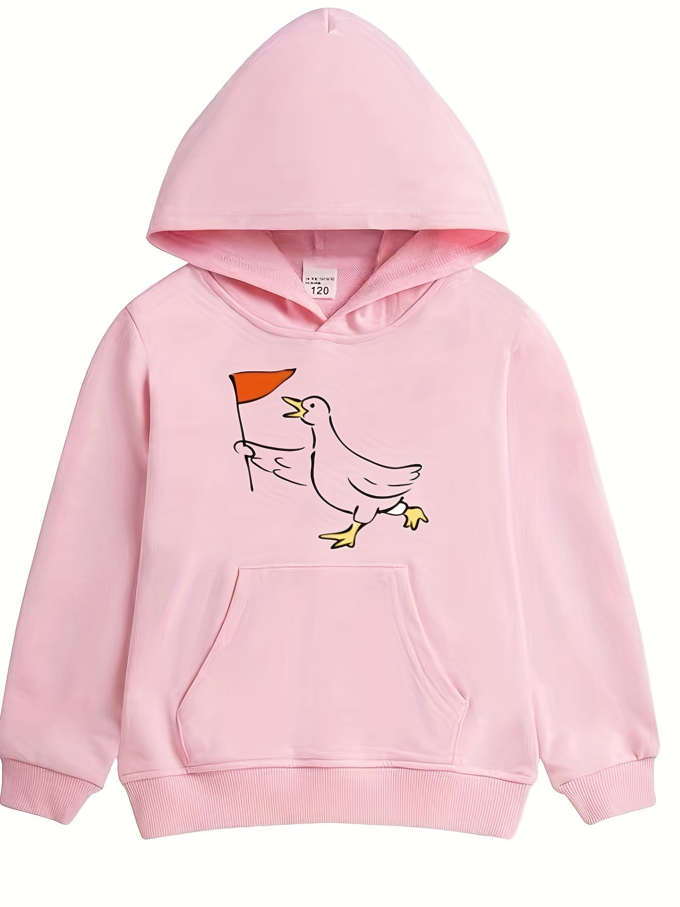 Duck Leader Graphic Hoodie Girls Long Sleeve Sweatshirt