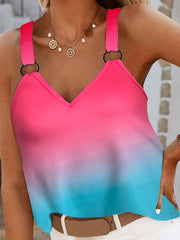 Gradient Sleeveless Loose Cami Top Sexy Summer Stylish Comfy Cami Top