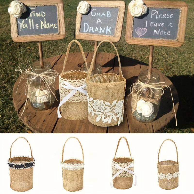 Rustic Wedding Burlap Small Bags for Tableware Supplies
