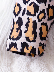 Infant Baby Girls Leopard CRAZY Letter Print Pullover Top