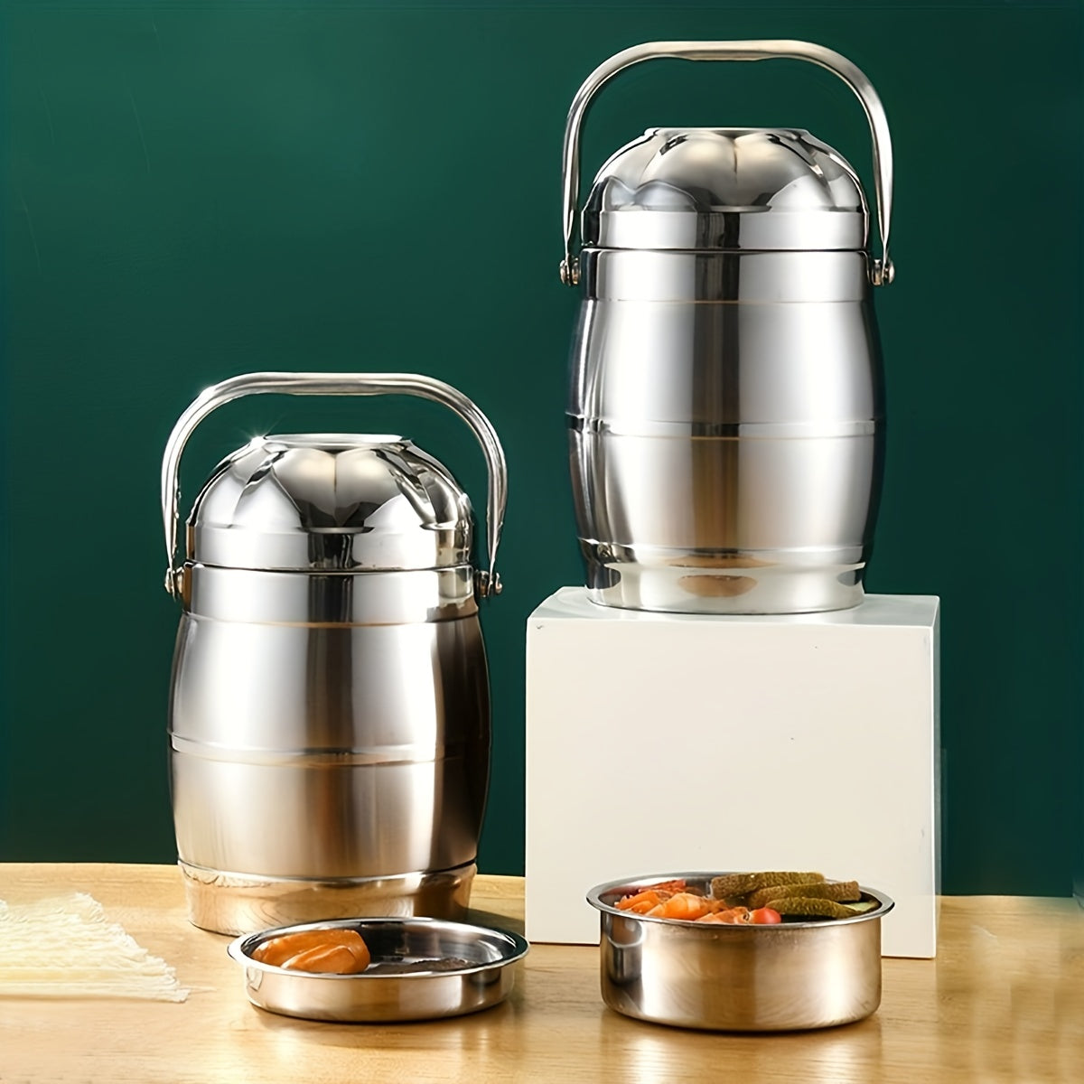 Stainless Steel Insulated Lunch Box 3 Layer Large Capacity Adult Rice Bucket