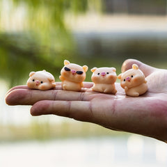 4pcs Resin Pig Ornaments DIY Tree Yard Decoration Holiday Supplies