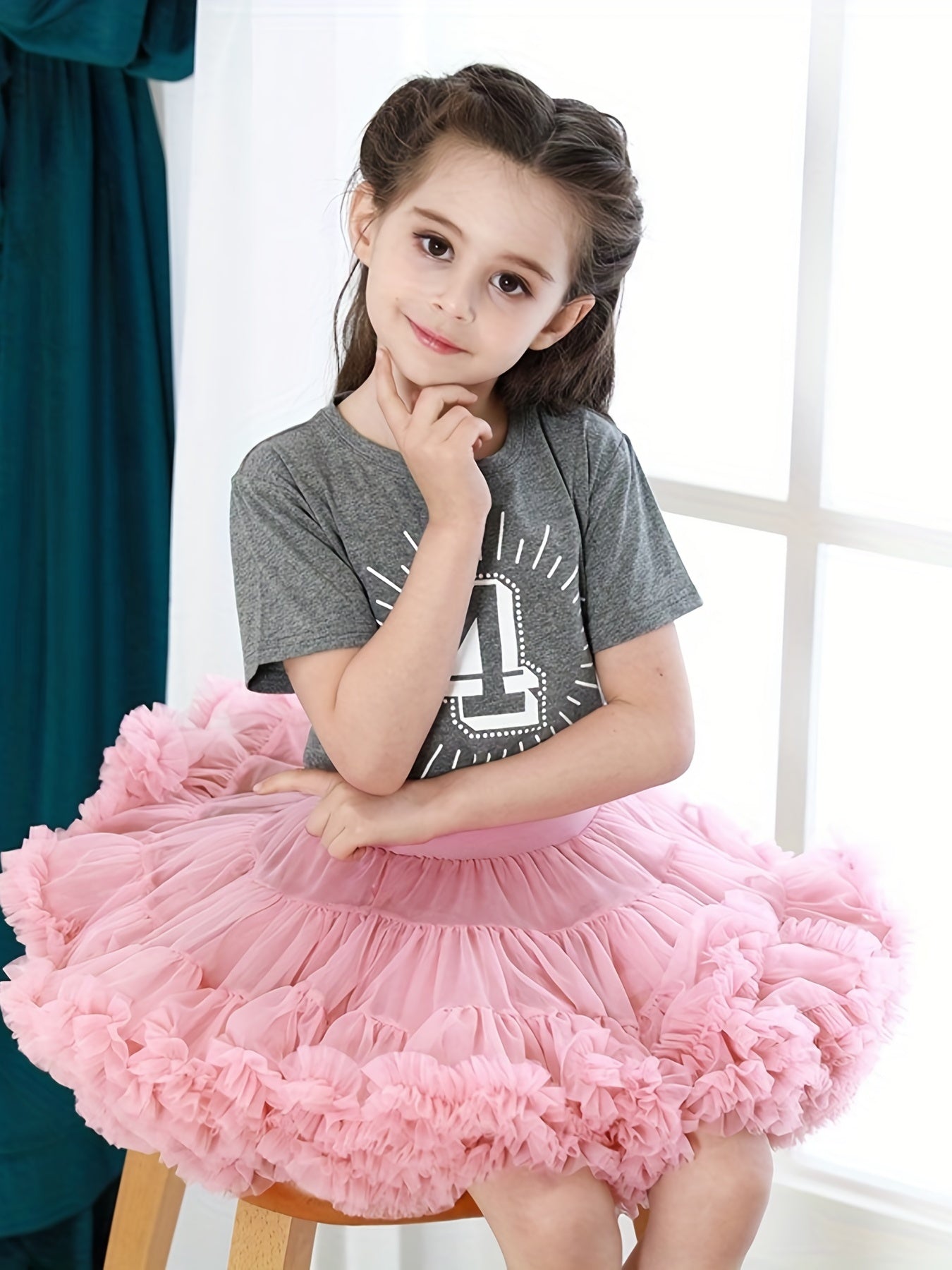 Toddler Girls Mesh Tutu Skirt for Birthday Party Dance Performance
