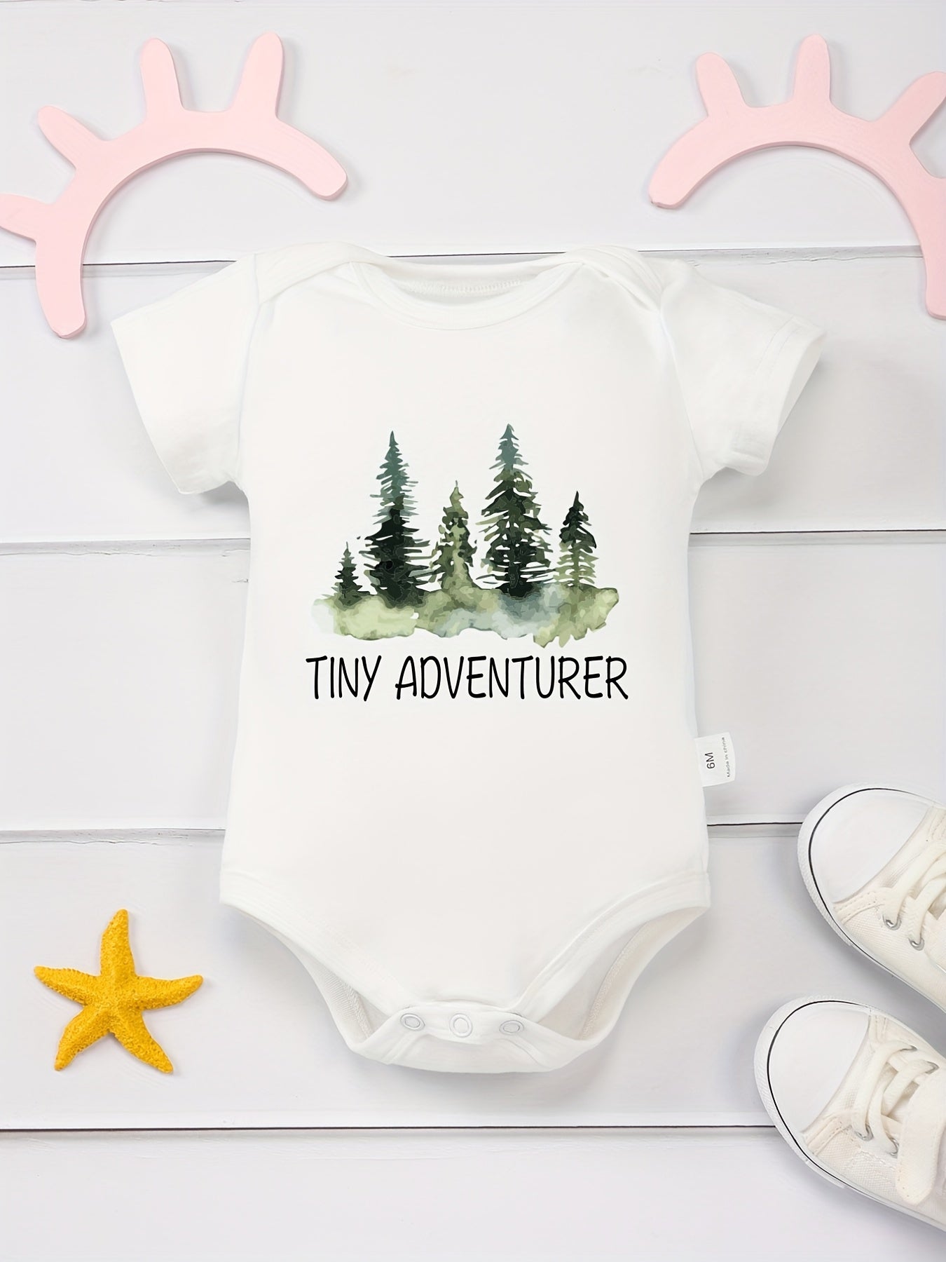 Baby Boys Forest Pattern Short Sleeve Romper
