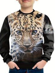 Teens Kitty 3D Print Sweatshirt Kids Casual Pullover Street Wear