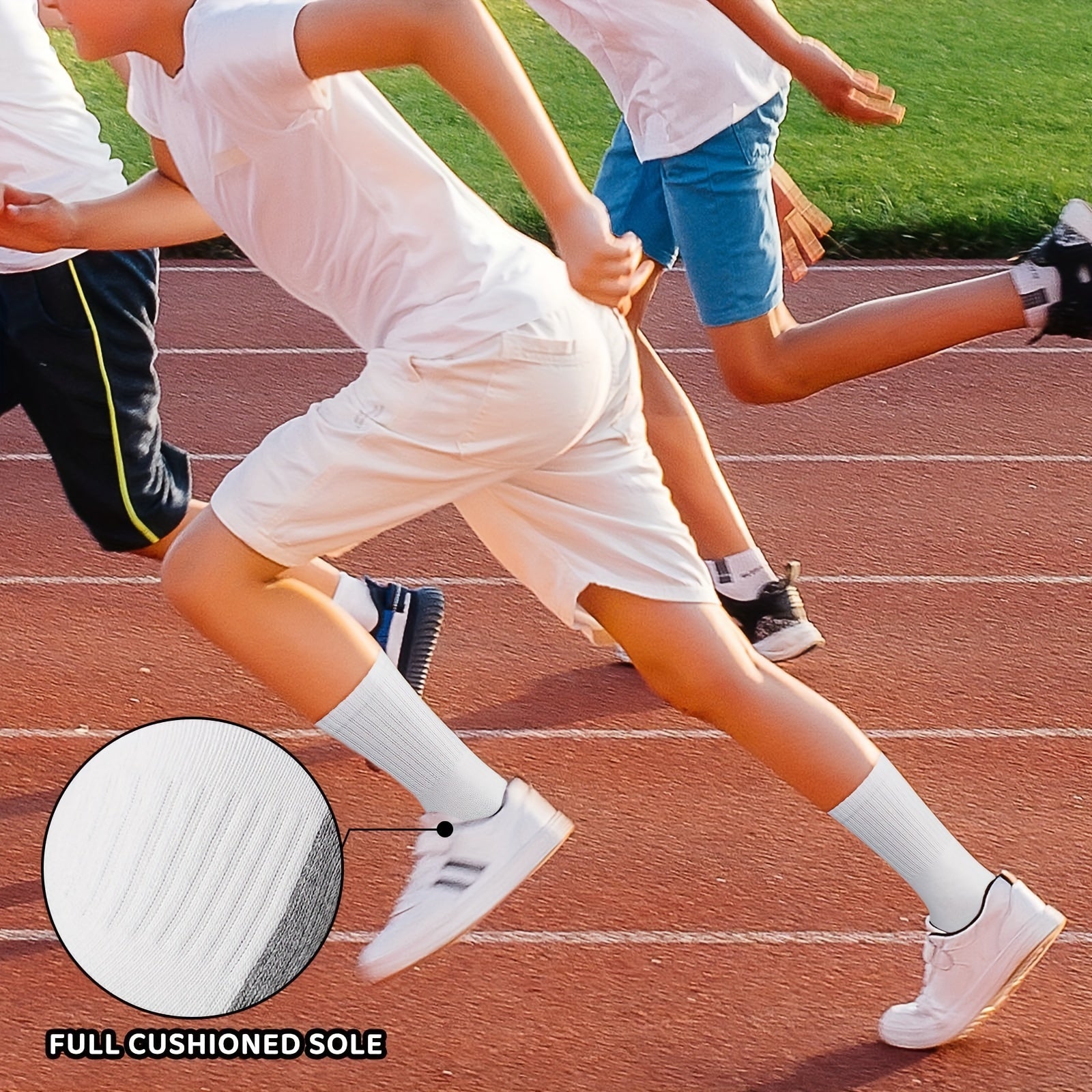 6 Pairs Boy's Mid Crew Sport Socks