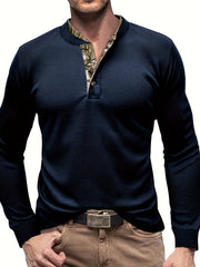 Men's Stretch Knit Long Sleeve Top for Fall Winter