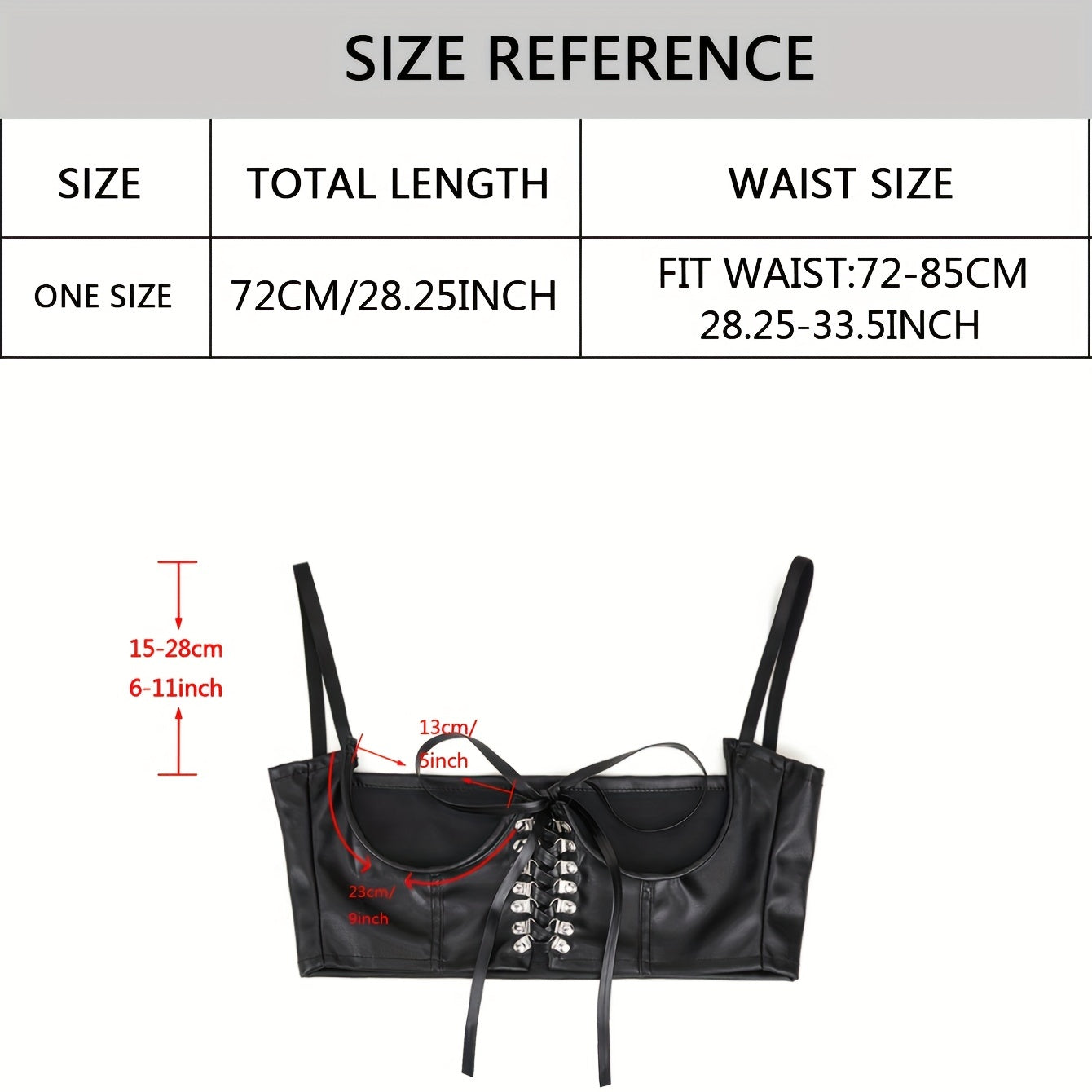 Gothic Lace up PU Suspenders Harness Belt Corset