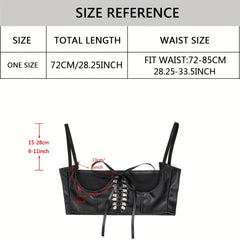 Gothic Lace up PU Suspenders Harness Belt Corset