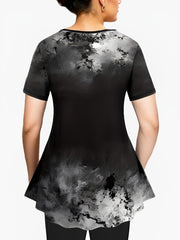 Women's Plus Size Skull Print Tie Dye Tunic Top & Leggings Set