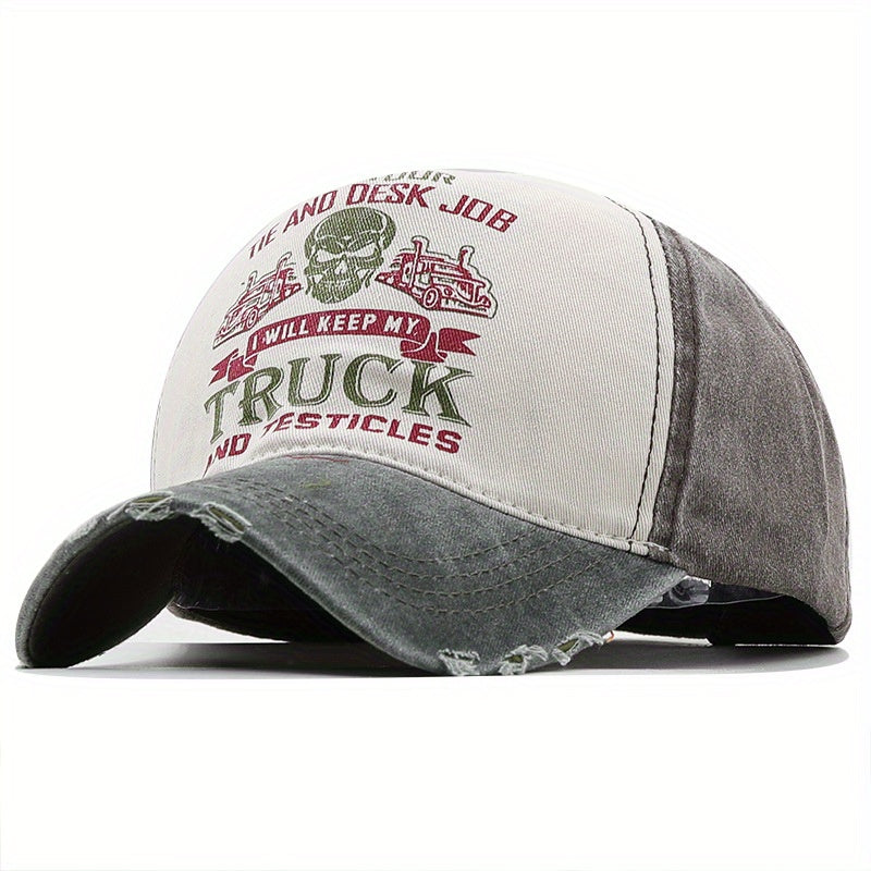 Distressed Denim Baseball Cap Washed Hat