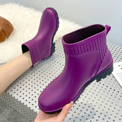 Women's Waterproof Anti-Slip Rain Boots Lightweight Rubber Work Boots