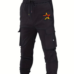 Skeleton Hand Holding Rose Print Cargo Pants