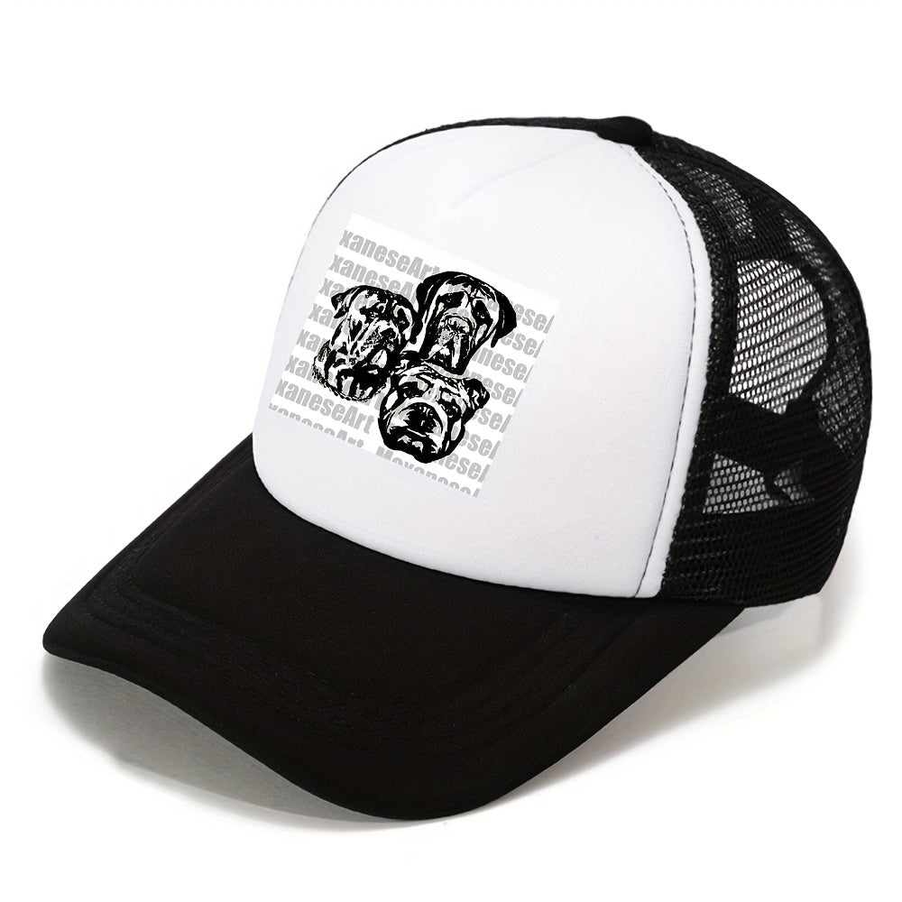 Adjustable Baseball Cap with Dogs Head Pattern for Fishing