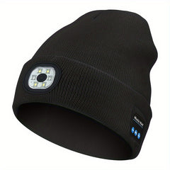 LED Light Hat Wireless Function Beanie Hat Rechargeable Knit Warm Hat