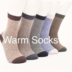5 Pairs Winter Warm Knit Socks for Men Women