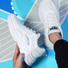 Women's Mesh Running Shoes Lace Up Sneakers Thick Bottom Outdoor Casual Sneakers
