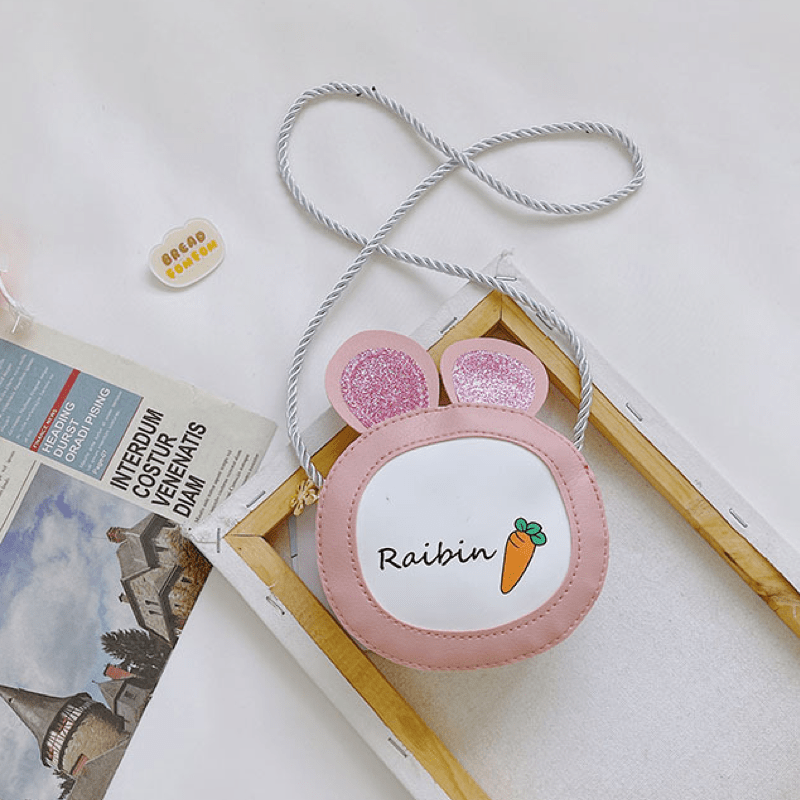 Children's Rabbit Carrot Shoulder Bag Mini Round Crossbody Bag