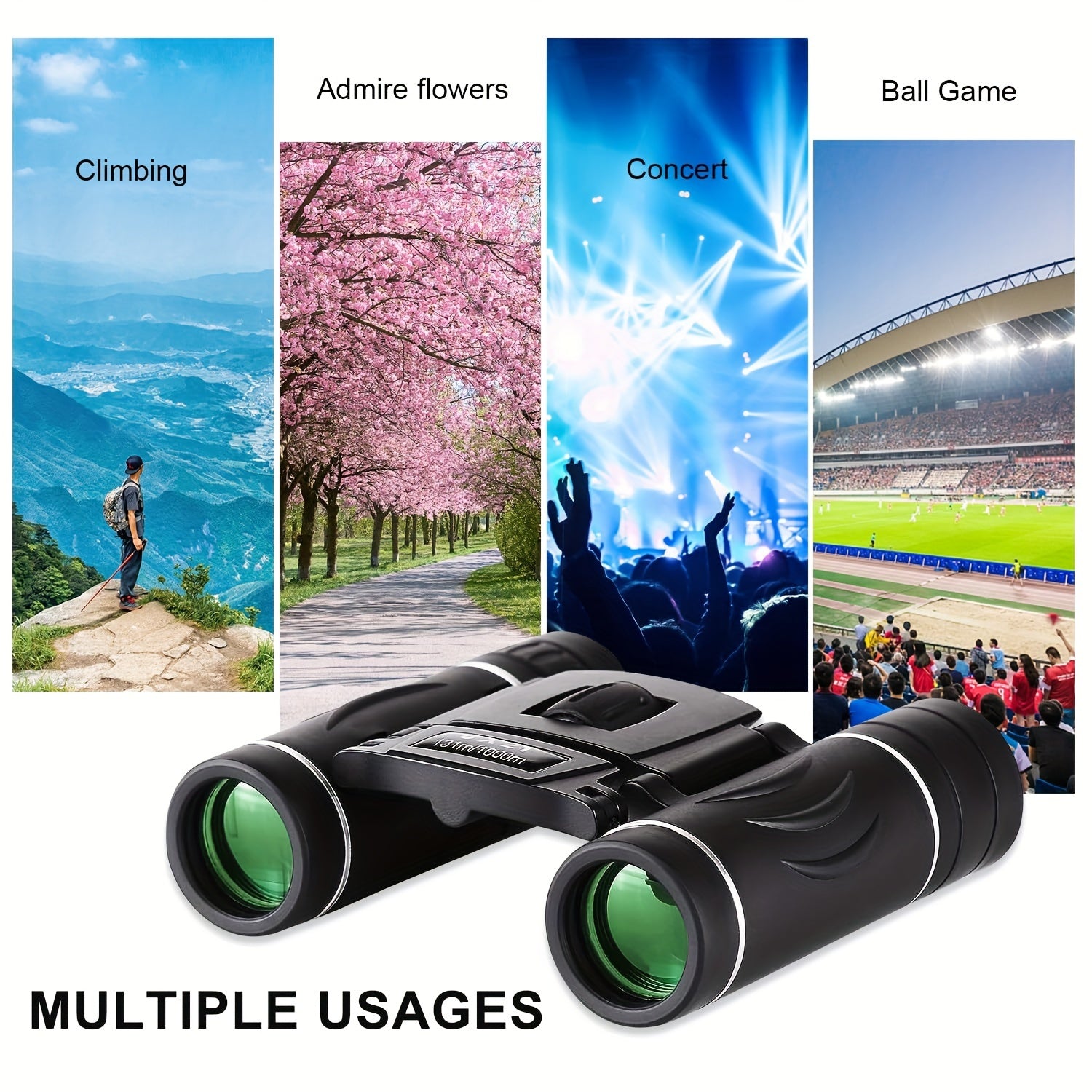 4000x25 HD Binoculars Foldable for Long distance Viewing Waterproof Fog proof