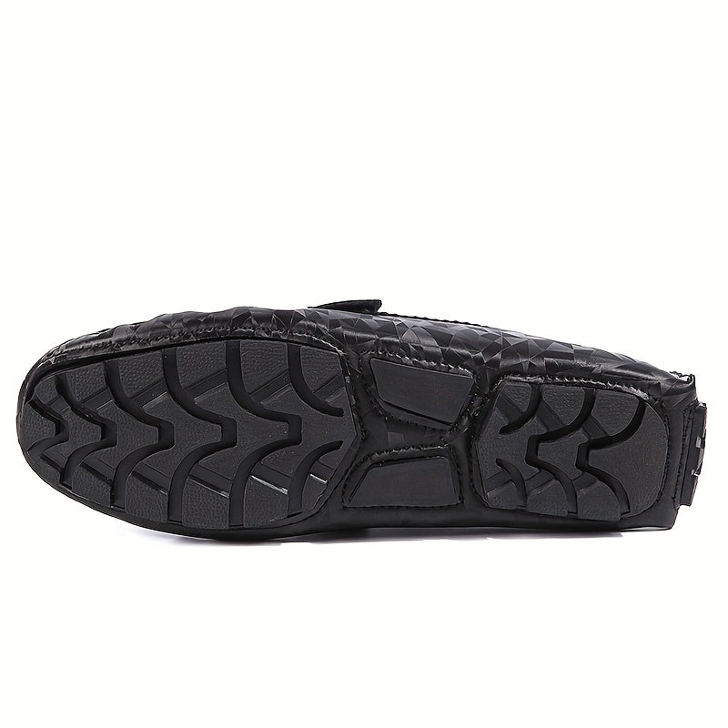 Men's Metallic Decor Loafer Shoes Non slip Moccasin