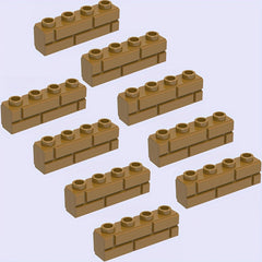 9pcs Building Blocks 1X4 Ten Colors Castle Wall Tiles Two Lattice Bricks